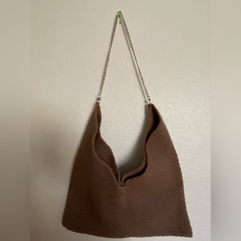 Brown Knit Women's Bag